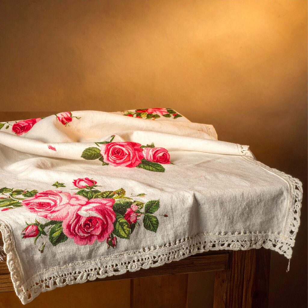 Restoring Vintage Linens from Estate Sales glb table linens blog
